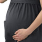 Women's 2-Pocket Empire Waist Maternity Top - 2461 - Charcoal