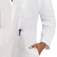 Women's Knot Button Five-Pocket 38" iPad® Lab Coat - 763 - White