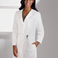 Women's Knot Button Five-Pocket 38" iPad® Lab Coat - 763 - White