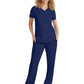 Women's 2-Pocket Jane Triple-Needle Stitching Top - 2167 - Navy