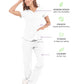 Women's 2-Pocket Jane Triple-Needle Stitching Top - 2167 - White