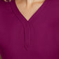 Women's 2-Pocket Jane Triple-Needle Stitching Top - 2167 - Wine