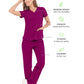 Women's 2-Pocket Jane Triple-Needle Stitching Top - 2167 - Wine