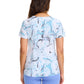 Women's V-Neck Print Top - 2266 - Washed Marble