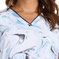 Women's V-Neck Print Top - 2266 - Washed Marble