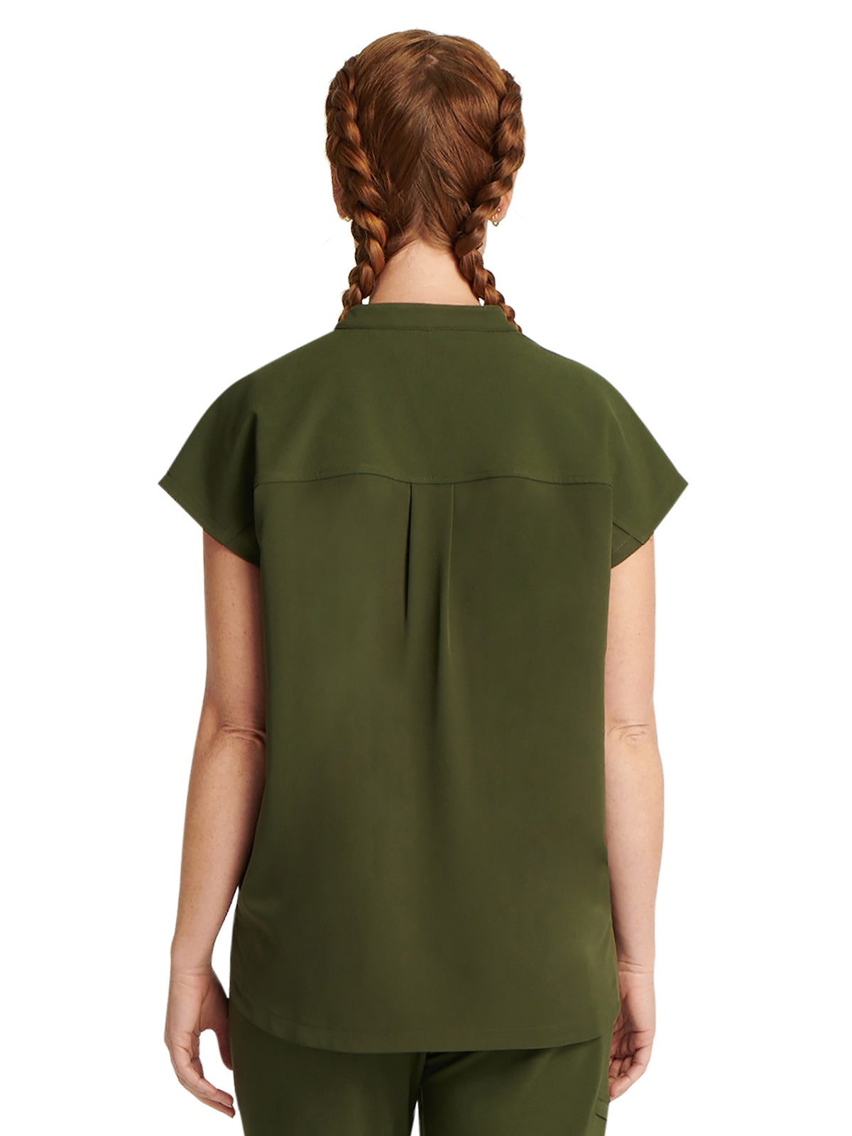Women's 2-Pocket Sandy Mandarin Collar Top - 2286 - Dark Pine
