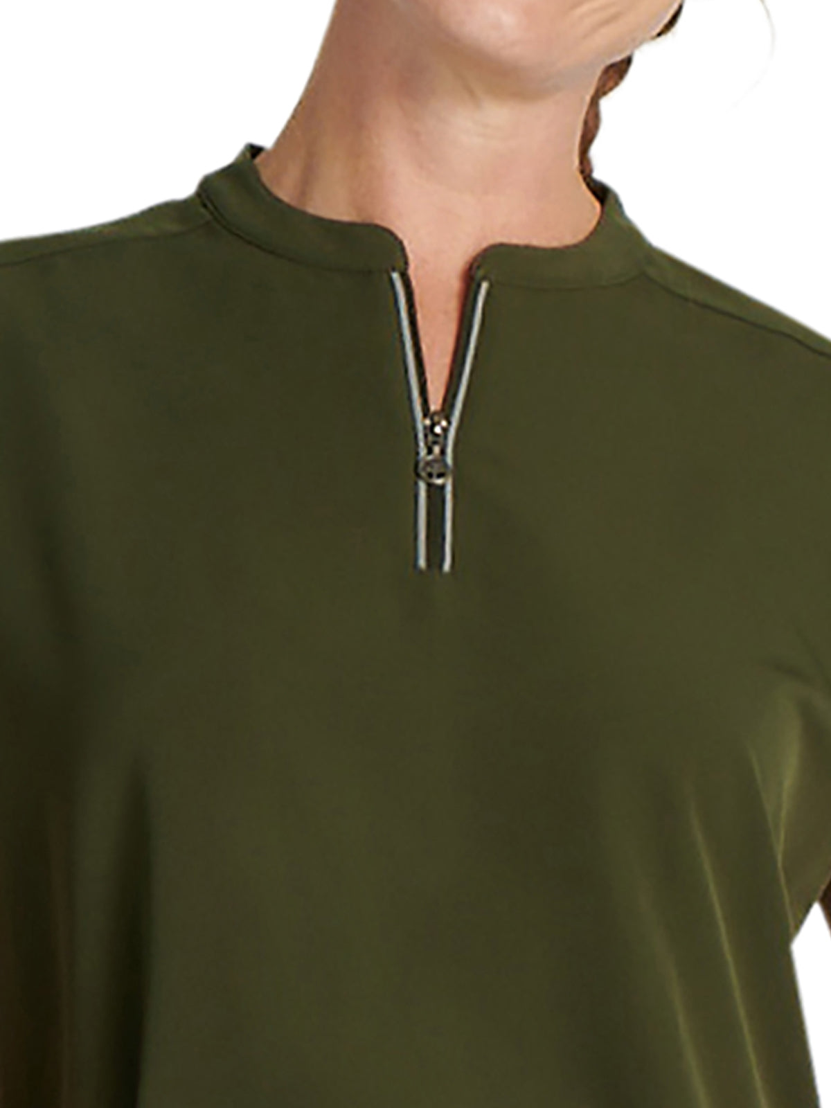 Women's 2-Pocket Sandy Mandarin Collar Top - 2286 - Dark Pine