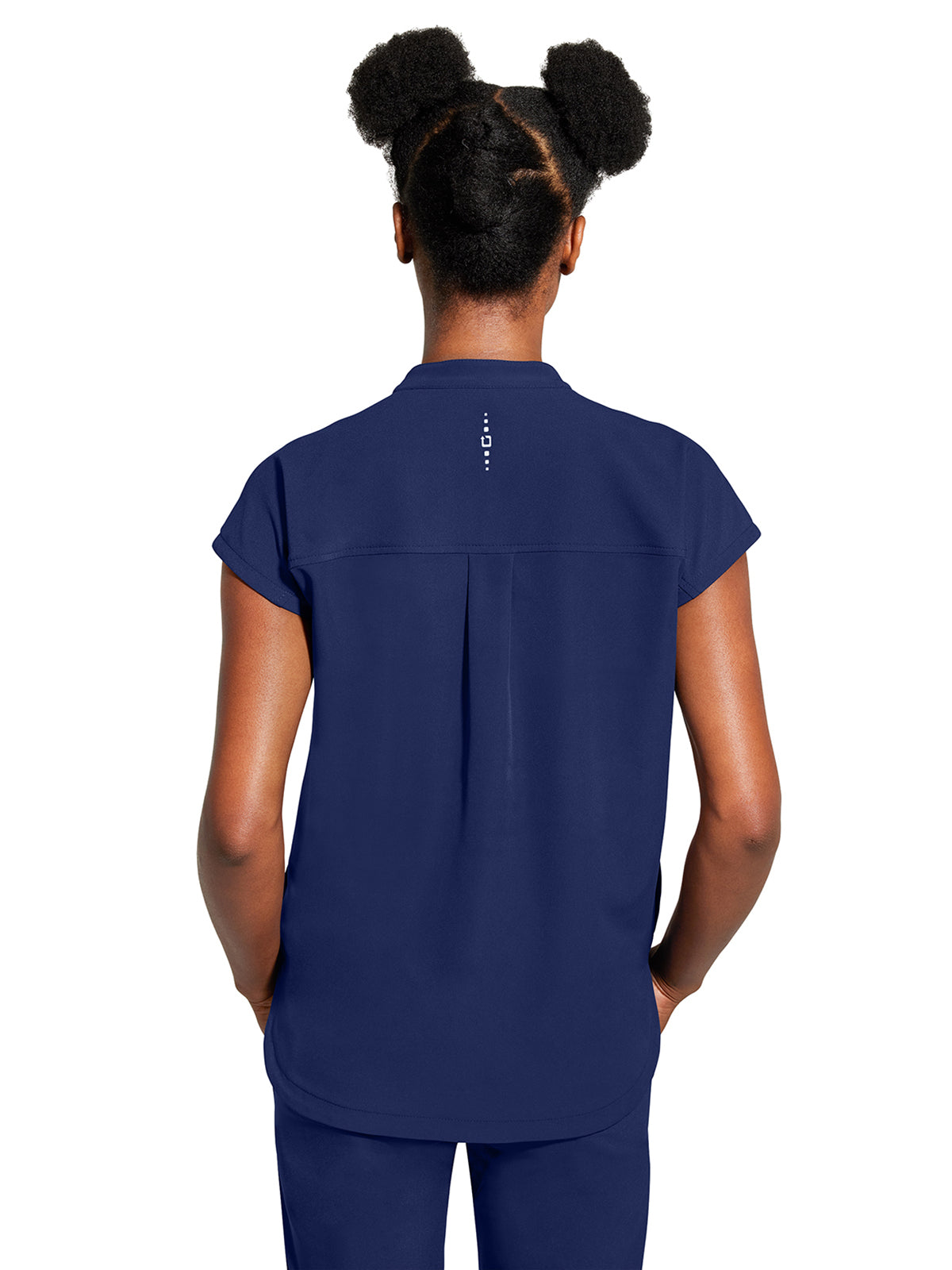Women's 2-Pocket Sandy Mandarin Collar Top - 2286 - Navy