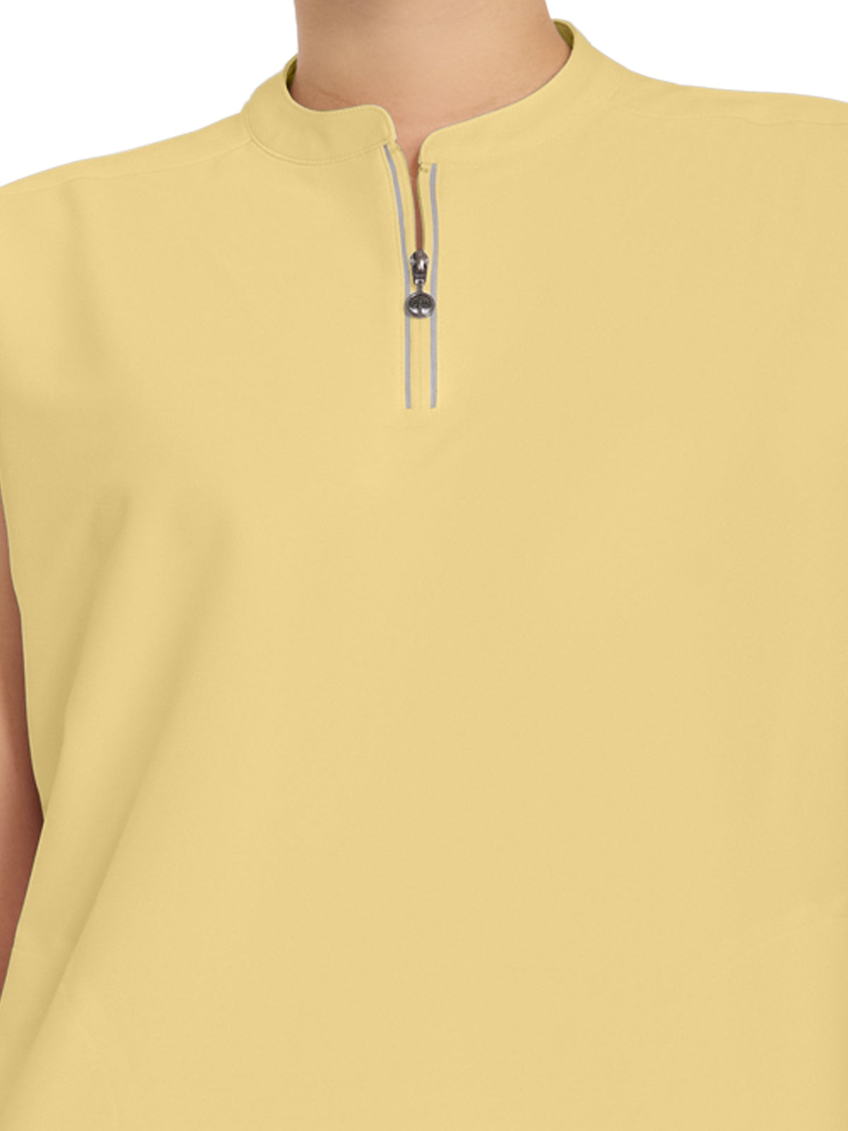 Women's 2-Pocket Sandy Mandarin Collar Top - 2286 - Sunray Yellow
