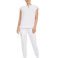 Women's 2-Pocket Sandy Mandarin Collar Top - 2286 - White