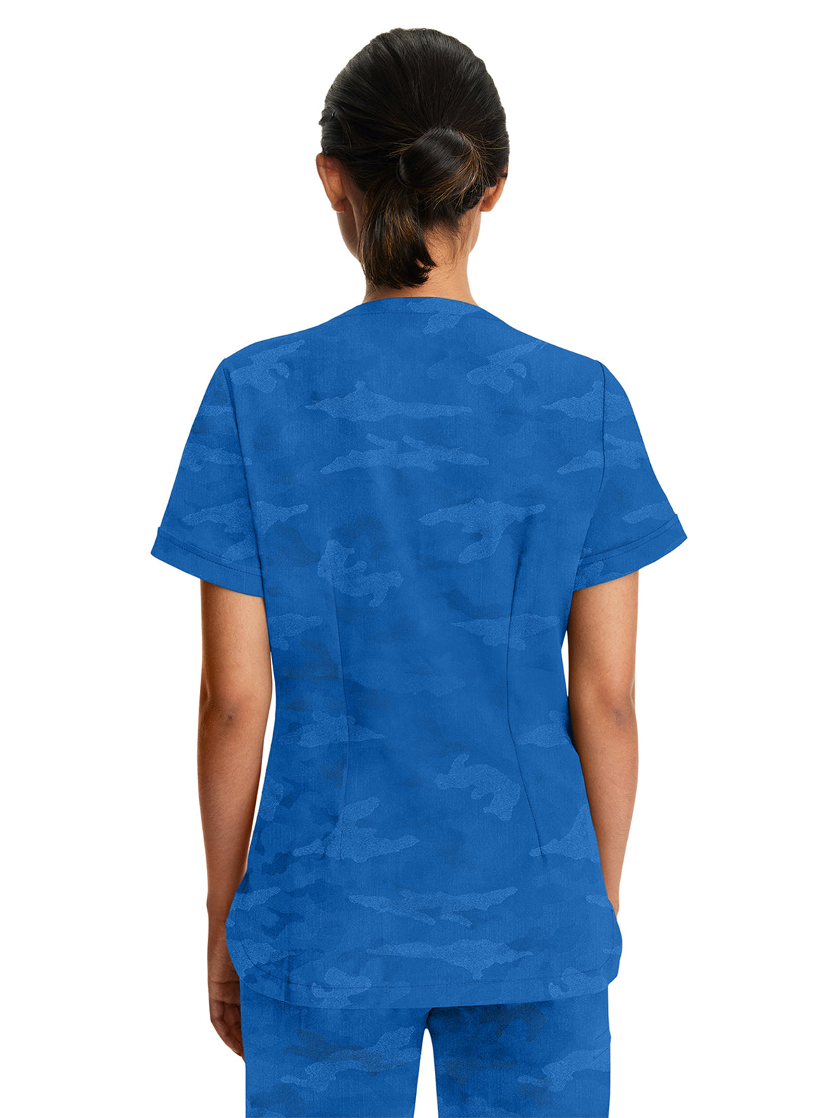 Women's 2-Pocket Joy Camo V-Neck Top - 2353 - Royal