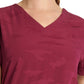 Women's 2-Pocket Joy Camo V-Neck Top - 2353 - Wine