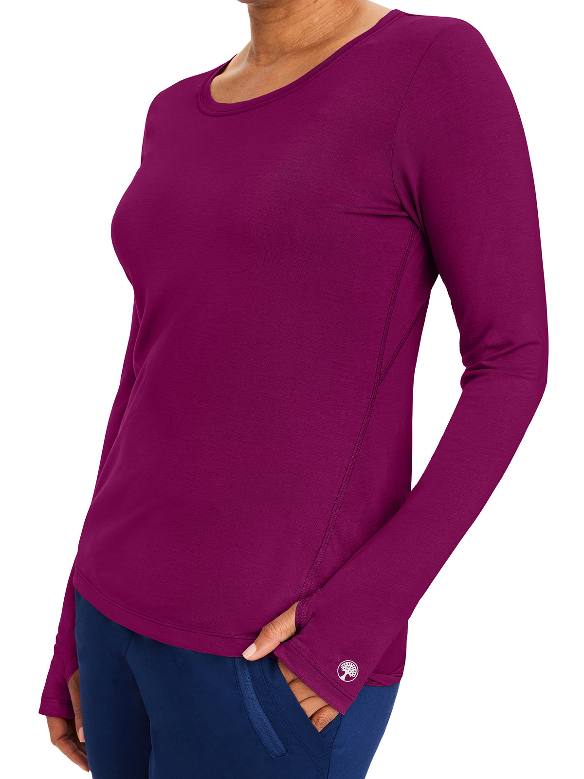 Women's Pocketless Mackenzie Crew Neck Underscrub Tee - 5051 - Wine