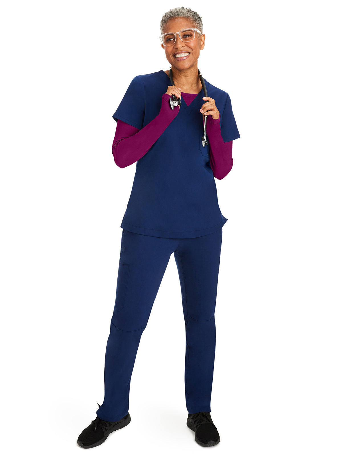 Women's Pocketless Mackenzie Crew Neck Underscrub Tee - 5051 - Wine