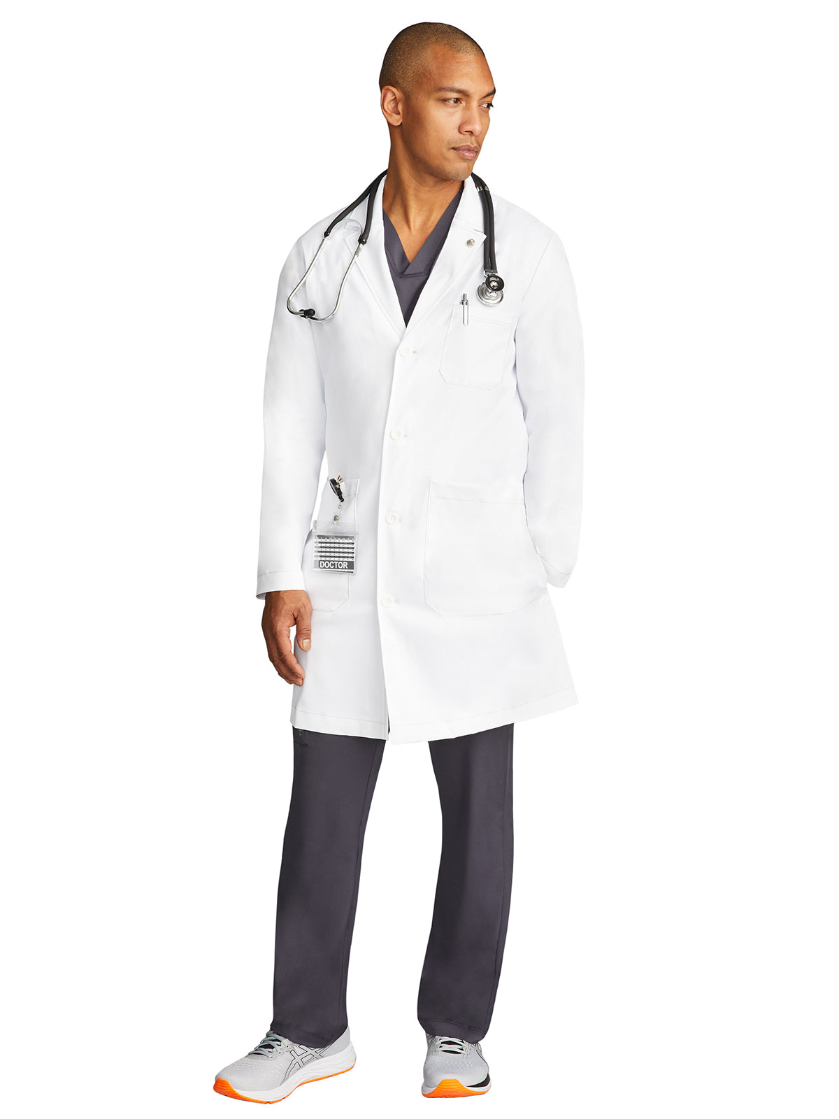 Men's Six-Pocket 38.5" Luke Lab Coat - 5151 - White