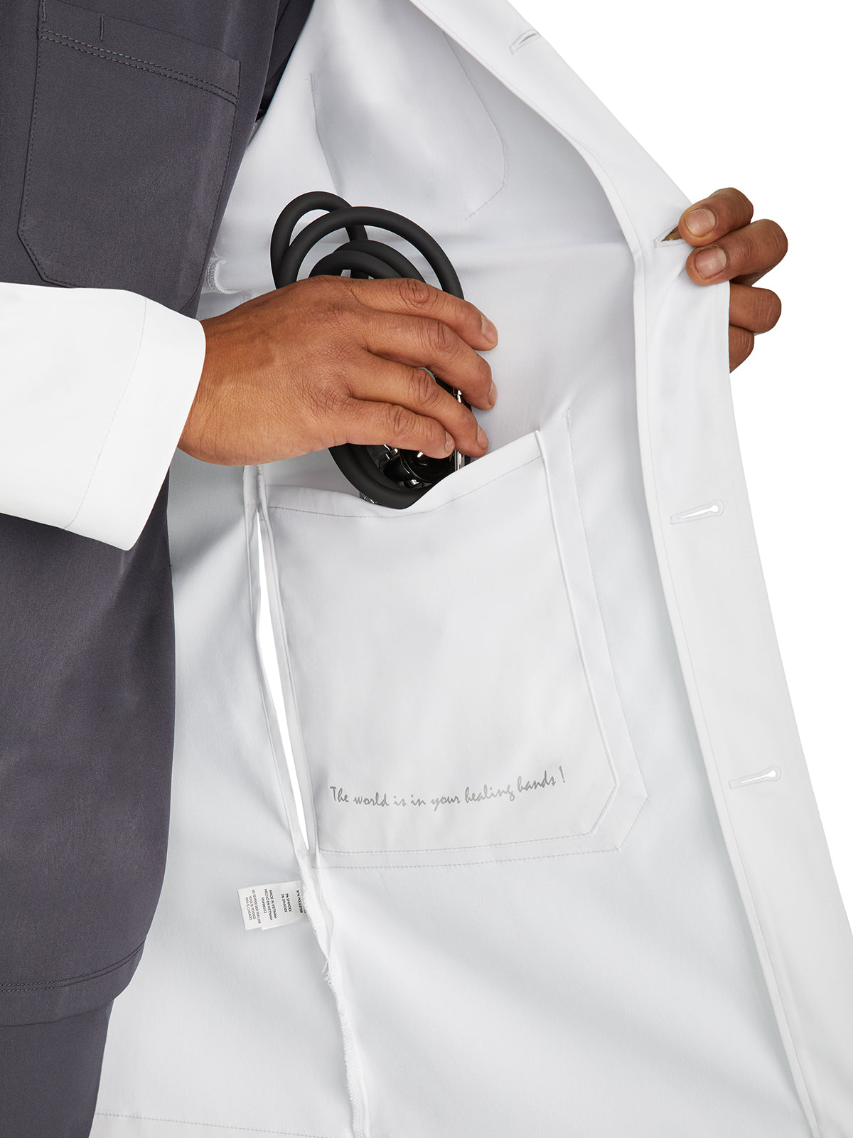 Men's Six-Pocket 38.5" Luke Lab Coat - 5151 - White
