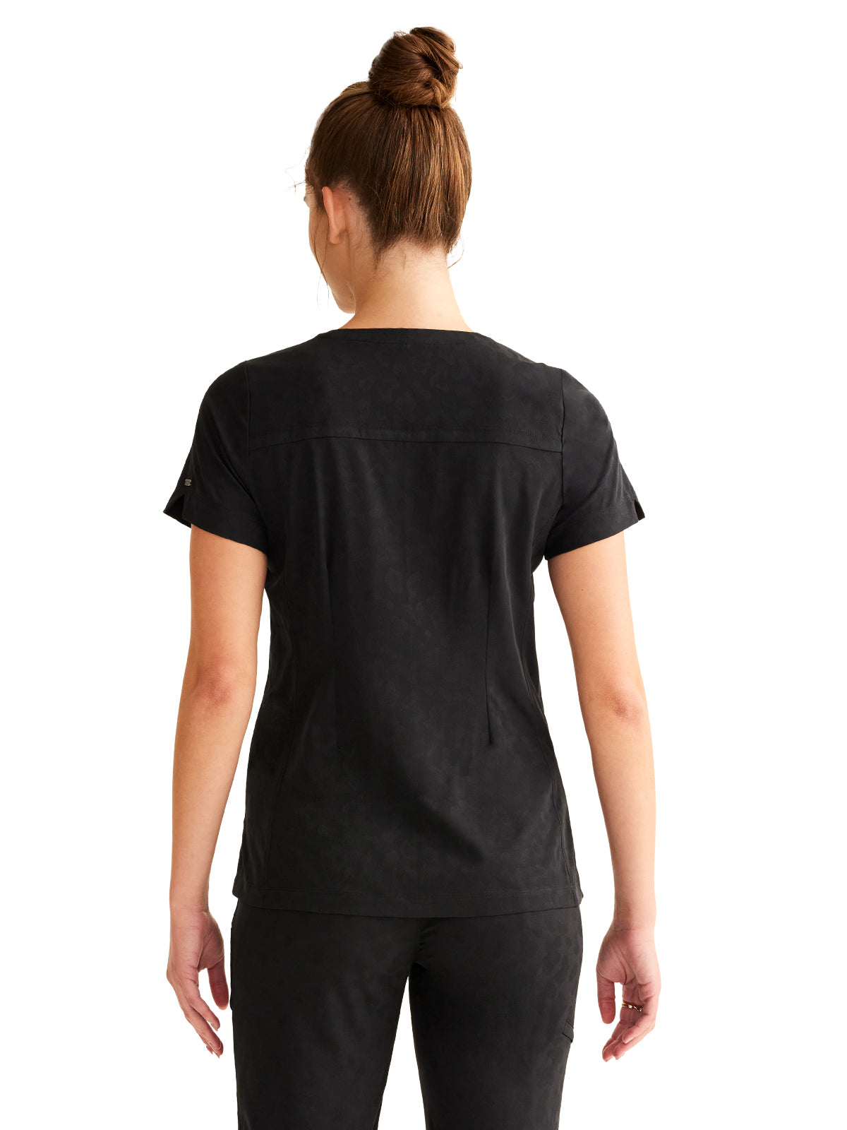 Women's 2-Pocket Jolie Camo Top - 601 - Black