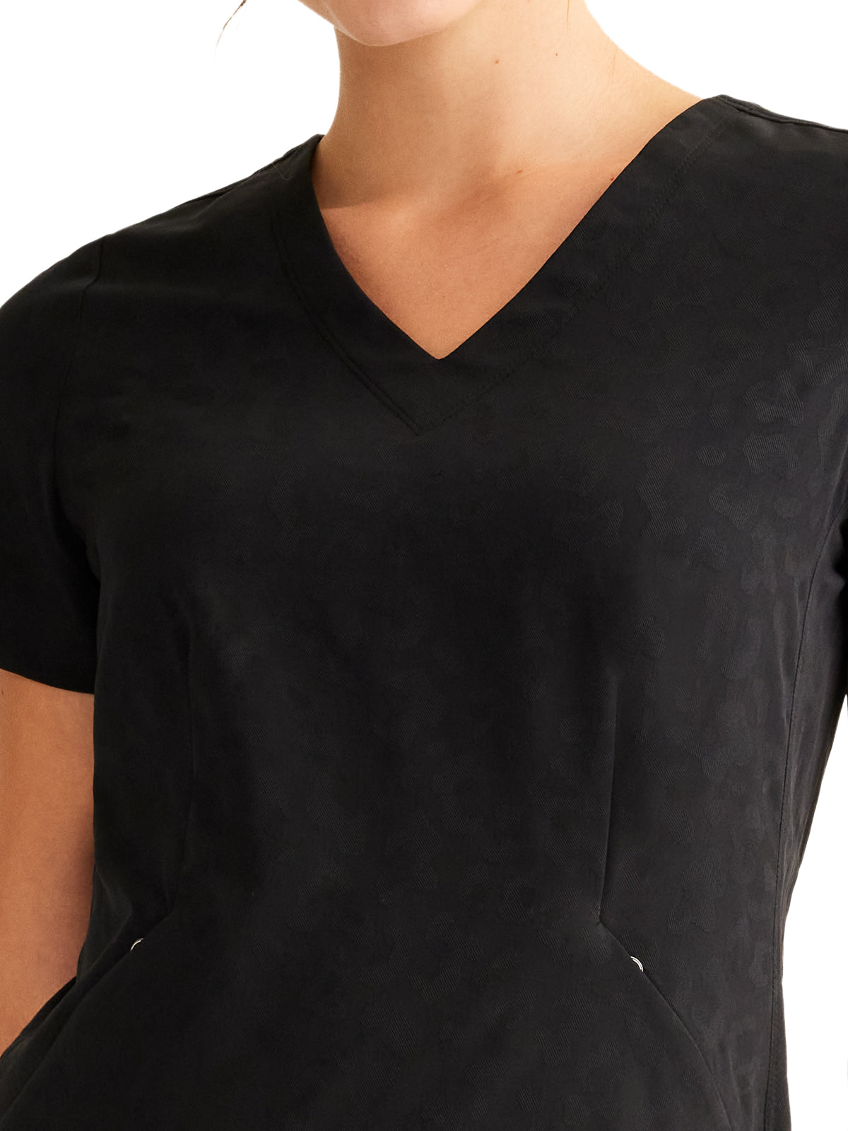 Women's 2-Pocket Jolie Camo Top - 601 - Black