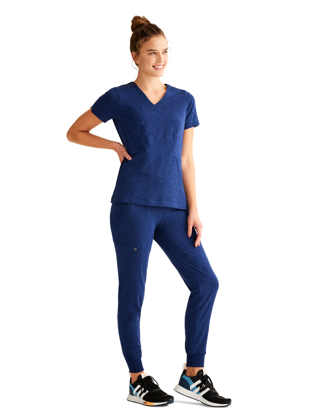 Women's 2-Pocket Jolie Camo Top - 601 - Navy