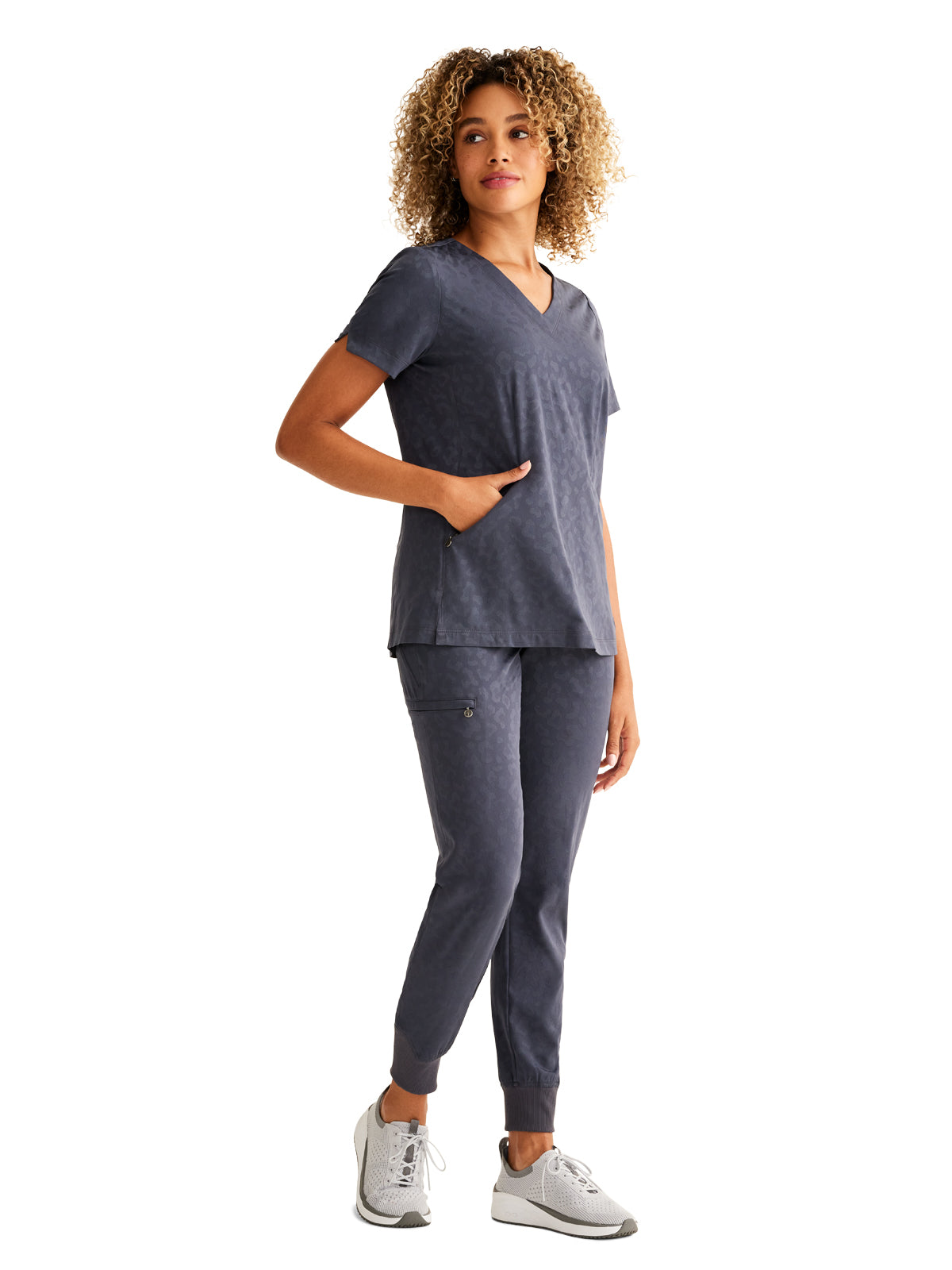 Women's 2-Pocket Jolie Camo Top - 601 - Pewter