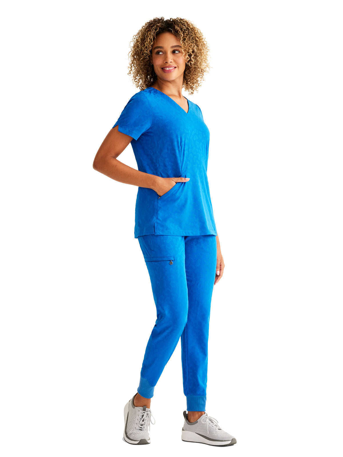 Women's 2-Pocket Jolie Camo Top - 601 - Royal