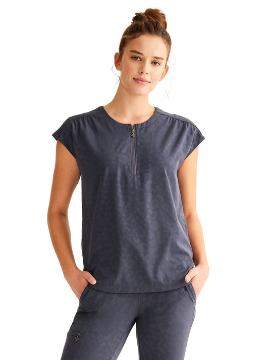 Women's 2-Pocket Jayden Camo Top - 602 - Pewter