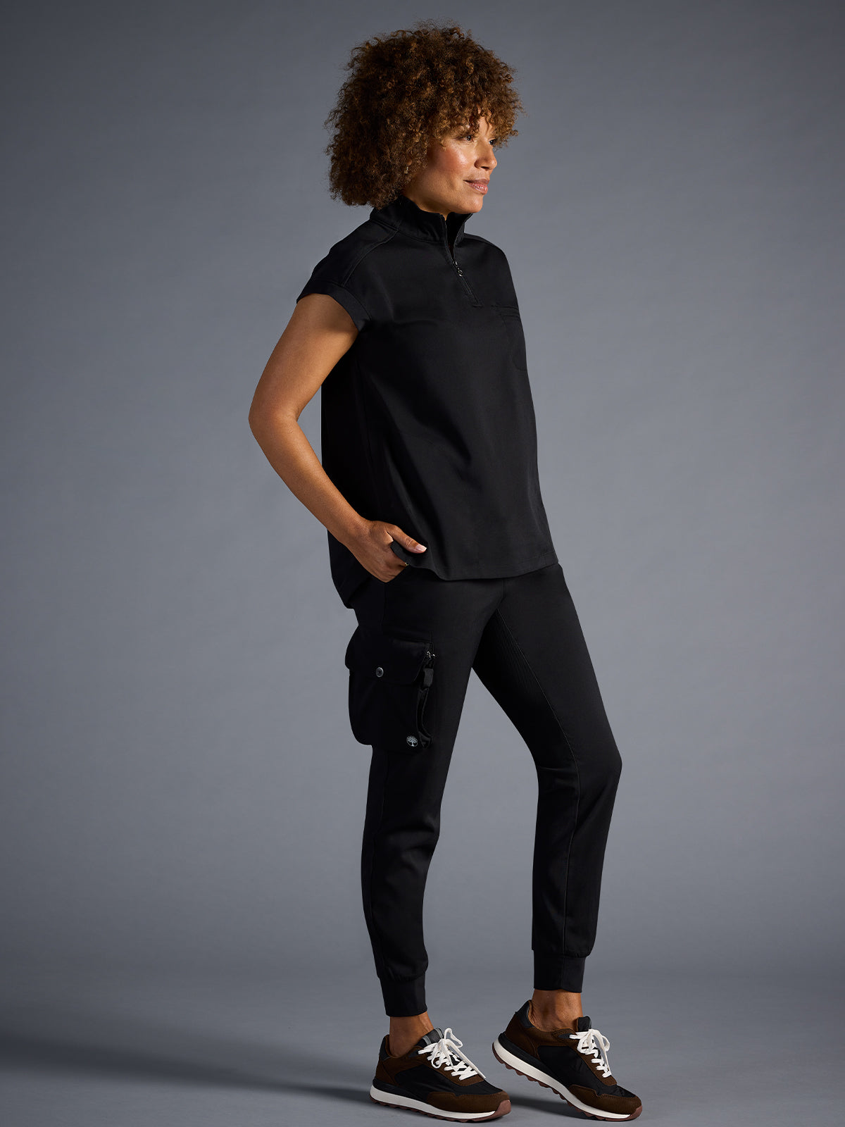 Women's Vienna Quarter-Zip Top - 603A - DBlack