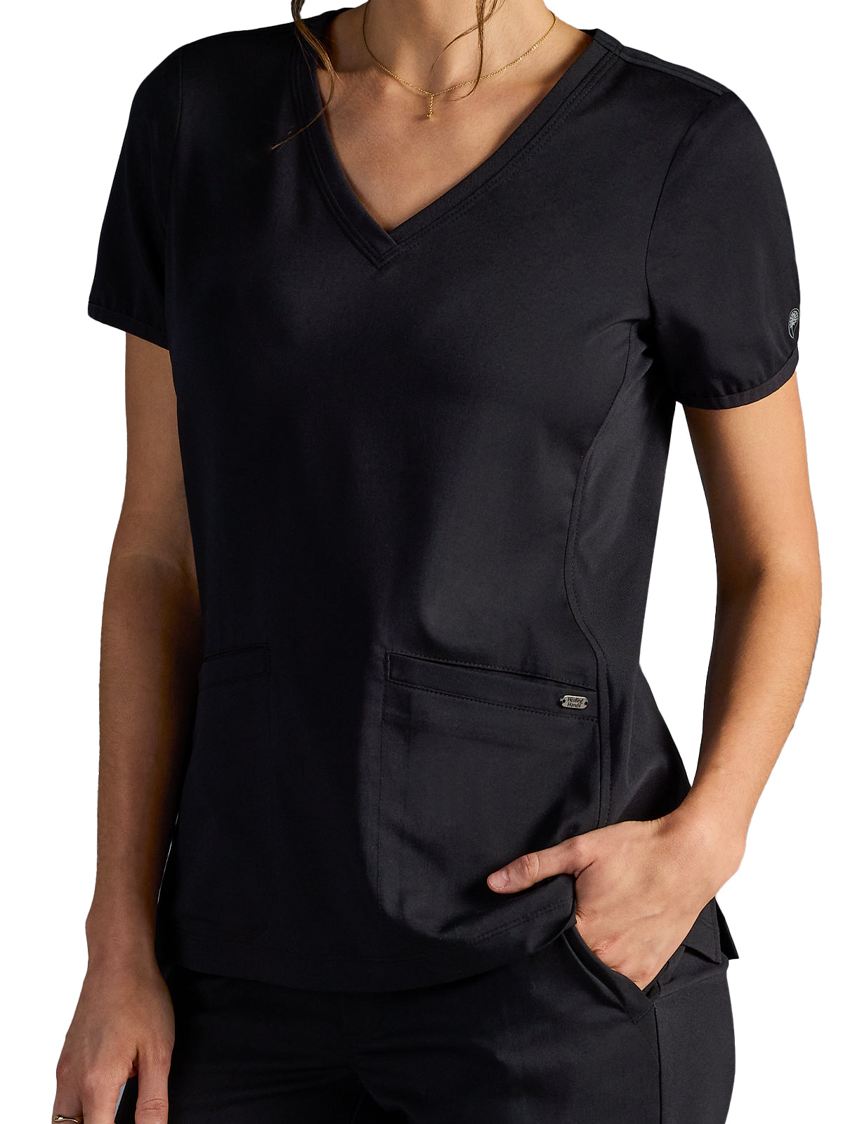 Women's Vivian V-Neck Top - 604A - DBlack