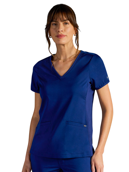 Women's Vivian V-Neck Top - 604A - DNavy