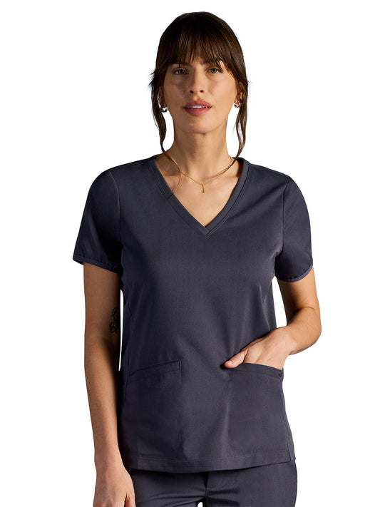 Women's Vivian V-Neck Top - 604A - DPewter