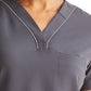 Women's 1-Pocket Stella V-Neck Top - 700 - Pewter