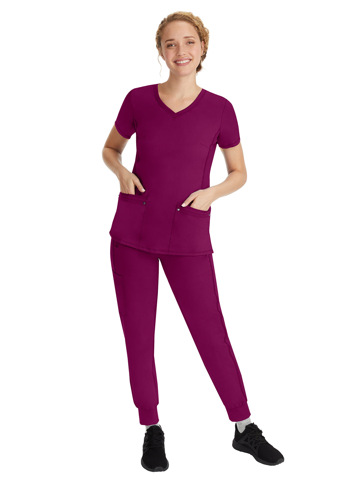 Women's 6-Pocket Tara Yoga Waistband Pant - 9233 - Wine
