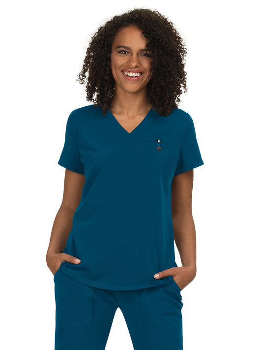 Women's 1-Pocket Tuck-In Ready to Work Top - 1010 - Caribbean Blue