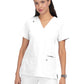 Women's 3-Pocket Wide V-Neck Stretch Hustle and Heart Top - 1019 - White
