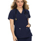 Women's 3-Pocket Wide V-Neck Stretch Hustle and Heart Top - 1019 - Navy