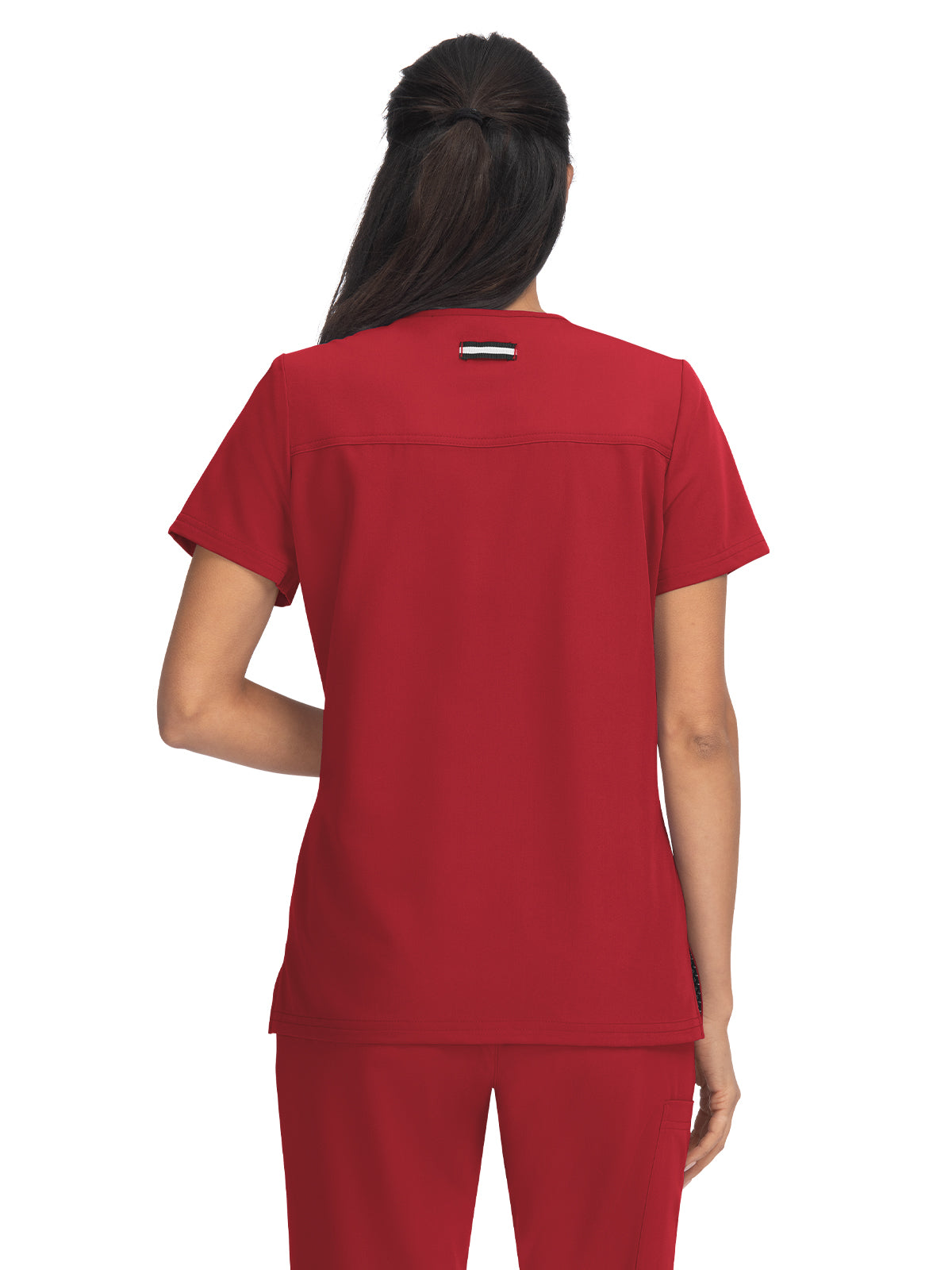 Women's 3-Pocket Wide V-Neck Stretch Hustle and Heart Top - 1019 - Ruby