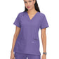 Women's 3-Pocket Wide V-Neck Stretch Hustle and Heart Top - 1019 - Wisteria
