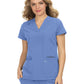 Women's 3-Pocket Wide V-Neck Stretch Hustle and Heart Top - 1019 - True Ceil