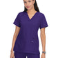 Women's 3-Pocket Wide V-Neck Stretch Hustle and Heart Top - 1019 - Grape