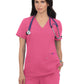 Women's 3-Pocket Wide V-Neck Stretch Hustle and Heart Top - 1019 - Geranium