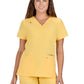 Women's 3-Pocket Wide V-Neck Stretch Hustle and Heart Top - 1019 - Butter Yellow