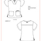 Women's 3-Pocket Wide V-Neck Stretch Hustle and Heart Top - 1019 - Grape