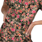 Women's 2-Pocket Print V-Neck Early Energy Top - 1029PR - Wildflower Mirage