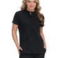 Women's 4-Pocket Zipper-Neck Mandarin Collar Driven Top - 1081 - Black