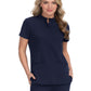 Women's 4-Pocket Zipper-Neck Mandarin Collar Driven Top - 1081 - Navy