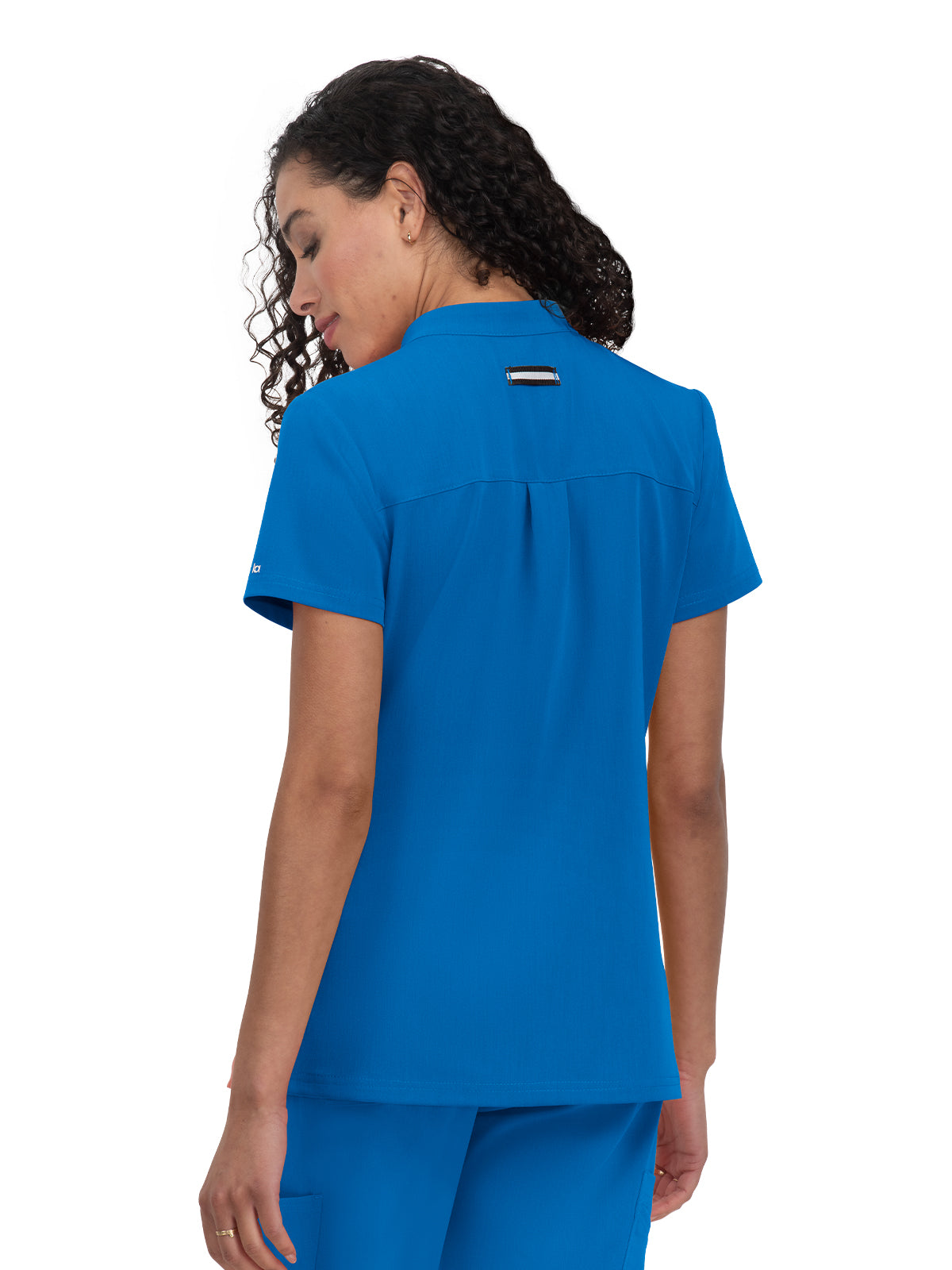 Women's 4-Pocket Zipper-Neck Mandarin Collar Driven Top - 1081 - Royal Blue