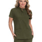 Women's 4-Pocket Zipper-Neck Mandarin Collar Driven Top - 1081 - Olive Green