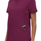 Women's 4-Pocket Zipper-Neck Mandarin Collar Driven Top - 1081 - Wine