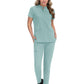 Women's 4-Pocket Zipper-Neck Mandarin Collar Driven Top - 1081 - Sage