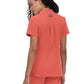 Women's 4-Pocket Zipper-Neck Mandarin Collar Driven Top - 1081 - Heather Coral